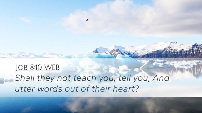Job 8:10 WEB Desktop Wallpaper - Shall they not teach you, tell you, And utter - Desktop Bible Verse Wallpaper