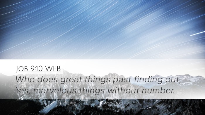 Job 9:10 WEB Bible Verse Image