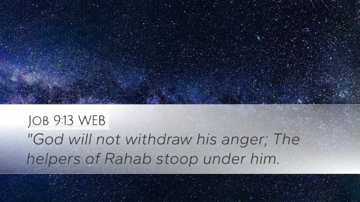 Job 9:13 WEB Bible Verse Image
