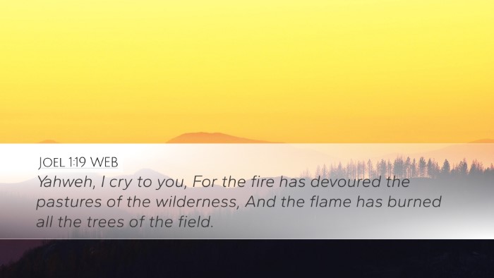 Joel 1:19 WEB Bible Verse Image
