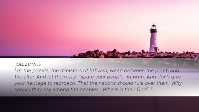Joel 2:17 WEB Bible Verse Image