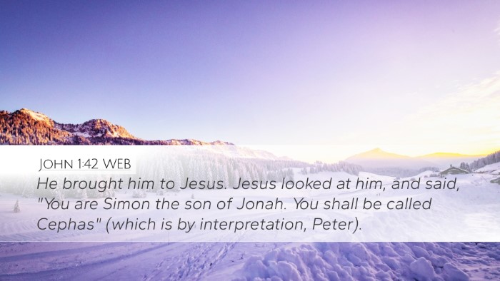 John 1:42 WEB Bible Verse Image