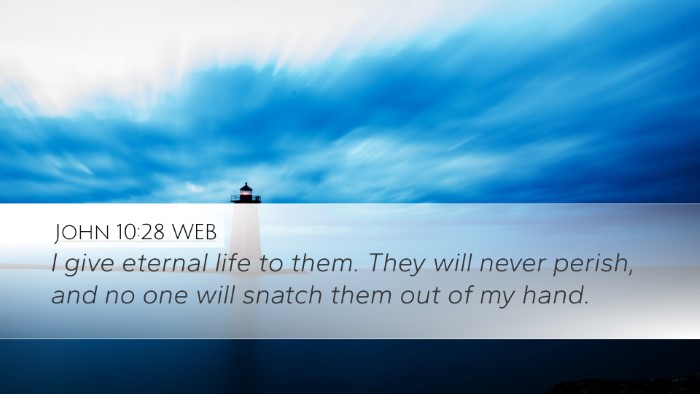 John 10:28 WEB Bible Verse Image