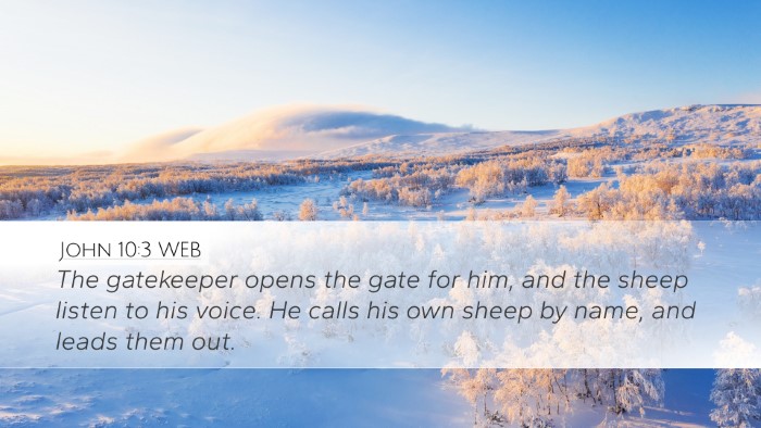 John 10:3 WEB Bible Verse Image