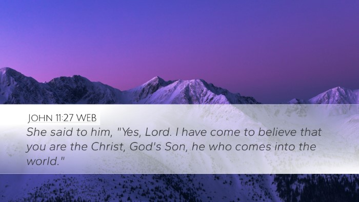 John 11:27 WEB Bible Verse Image