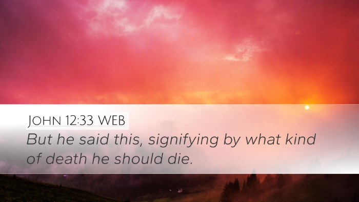 John 12:33 WEB Bible Verse Image