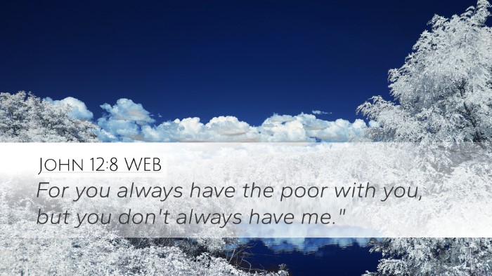 John 12:8 WEB Bible Verse Image