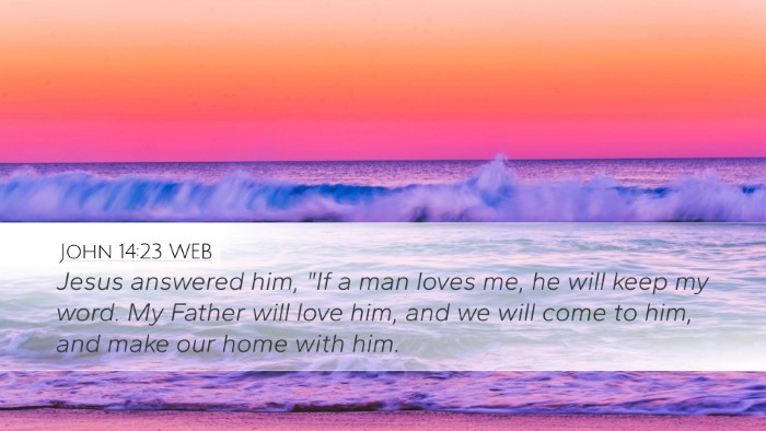 John 14:23 WEB Bible Verse Image