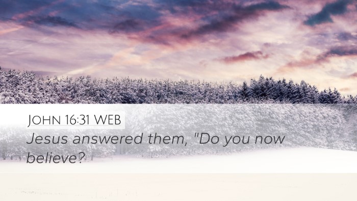 John 16:31 WEB Desktop Wallpaper - Jesus answered them, 