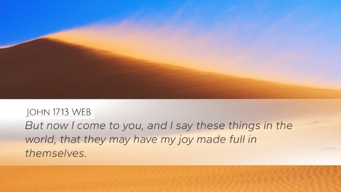 John 17:13 WEB Bible Verse Image
