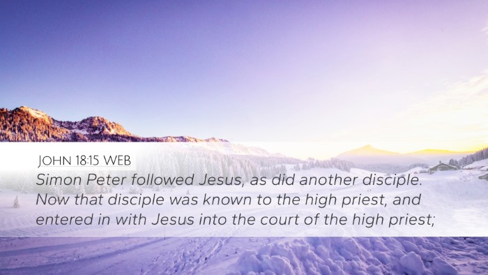 John 18:15 WEB Bible Verse Image