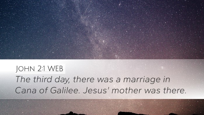 John 2:1 WEB Bible Verse Image