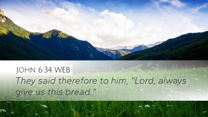 John 6:34 WEB Bible Verse Image