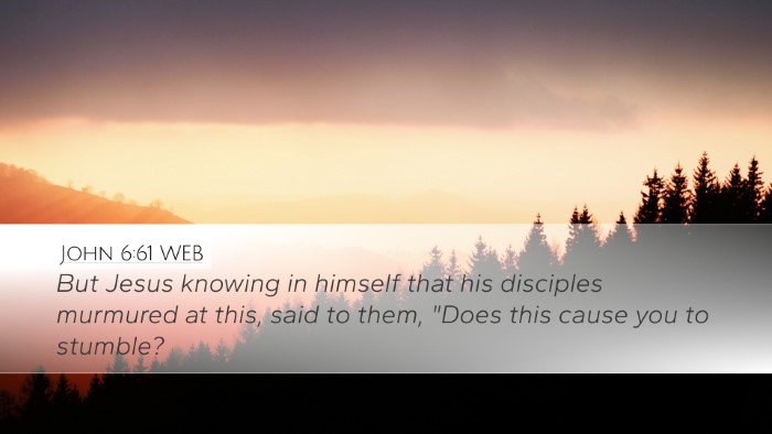 John 6:61 WEB Bible Verse Image
