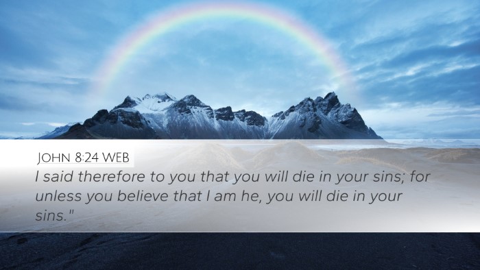 John 8:24 WEB Bible Verse Image