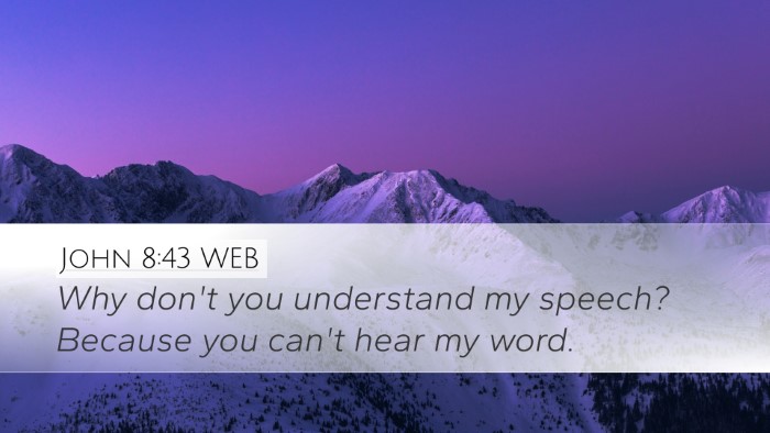 John 8:43 WEB Bible Verse Image