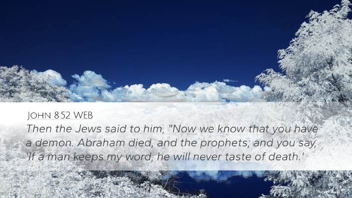 John 8:52 WEB Bible Verse Image