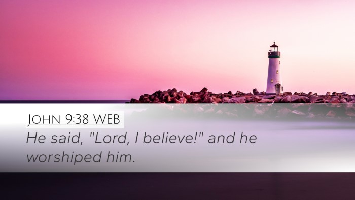 John 9:38 WEB Bible Verse Image
