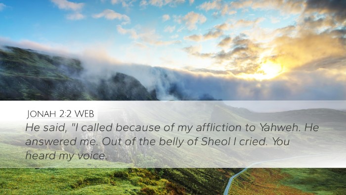 Jonah 2:2 WEB Bible Verse Image