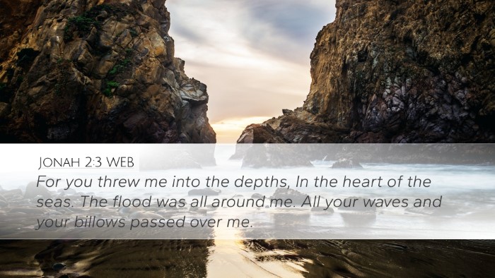 Jonah 2:3 WEB Bible Verse Image