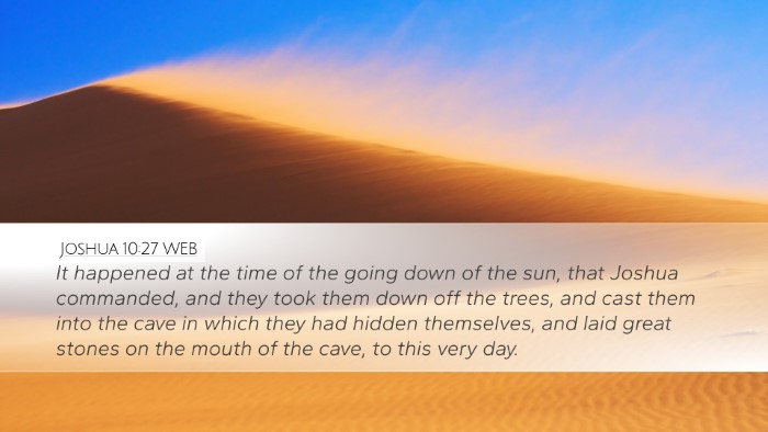 Joshua 10:27 WEB Bible Verse Image