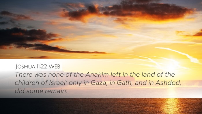 Joshua 11:22 WEB Bible Verse Image