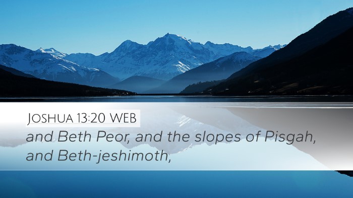Joshua 13:20 WEB Bible Verse Image