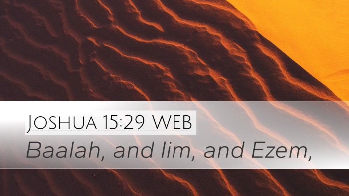 Joshua 15:29 WEB Desktop Wallpaper - Baalah, and Iim, and - Desktop Bible Verse Wallpaper