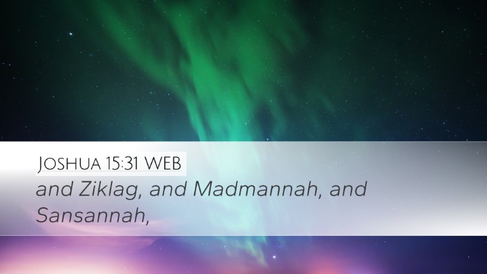 Joshua 15:31 WEB Bible Verse Image