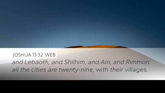Joshua 15:32 WEB Bible Verse Image