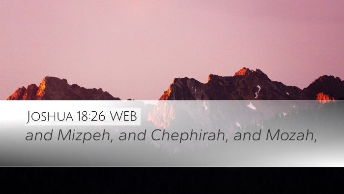 Joshua 18:26 WEB Bible Verse Image