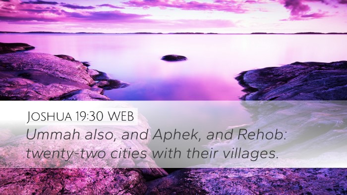 Joshua 19:30 WEB Bible Verse Image