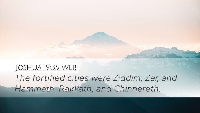 Joshua 19:35 WEB Bible Verse Image