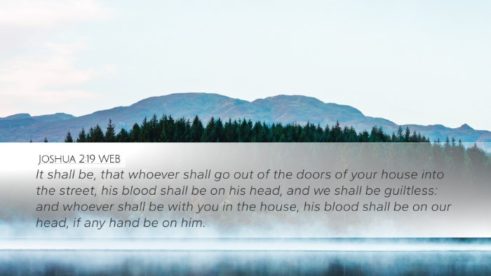 Joshua 2:19 WEB Bible Verse Image