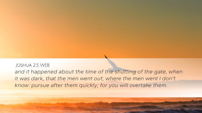 Joshua 2:5 WEB Bible Verse Image