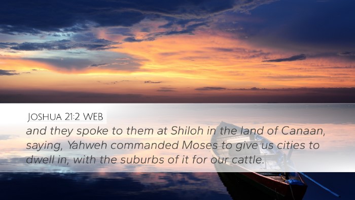 Joshua 21:2 WEB Bible Verse Image