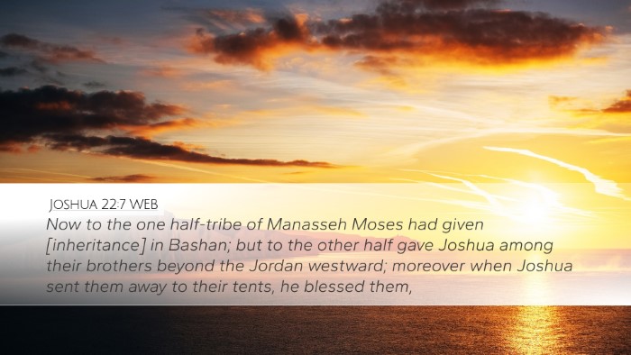 Joshua 22:7 WEB Bible Verse Image
