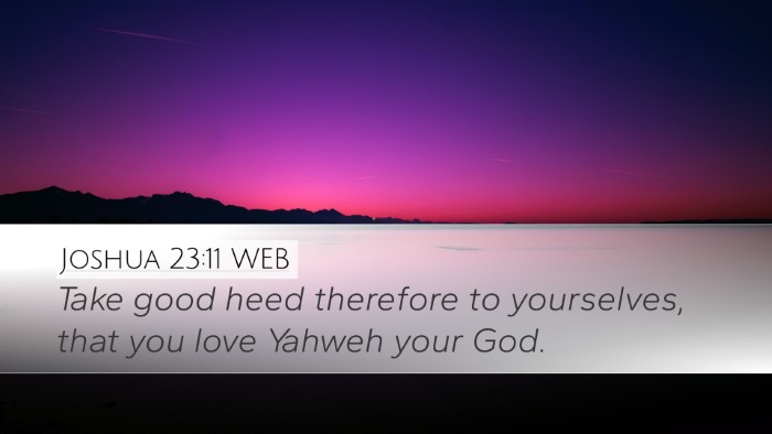 Joshua 23:11 WEB Bible Verse Image
