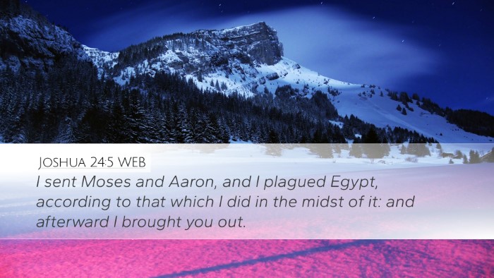 Joshua 24:5 WEB Bible Verse Image