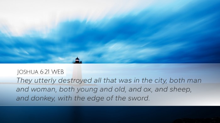 Joshua 6:21 WEB Bible Verse Image