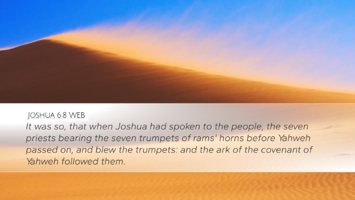 Joshua 6:8 WEB Desktop Wallpaper - It was so, that when Joshua had spoken to the - Desktop Bible Verse Wallpaper