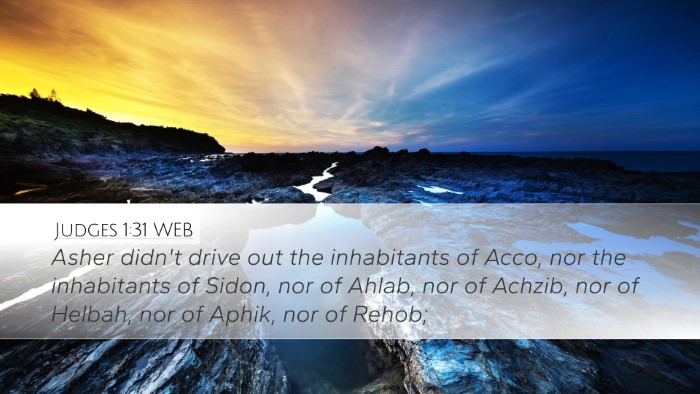 Judges 1:31 WEB Bible Verse Image