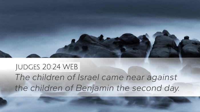Judges 20:24 WEB Desktop Wallpaper - The children of Israel came near against the - Desktop Bible Verse Wallpaper
