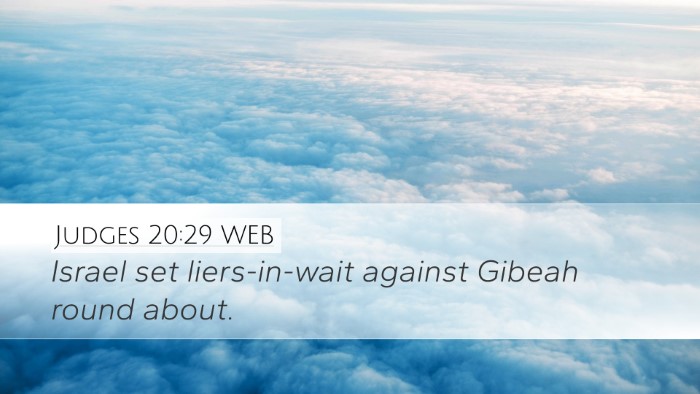 Judges 20:29 WEB Desktop Wallpaper - Israel set liers-in-wait against Gibeah round - Desktop Bible Verse Wallpaper