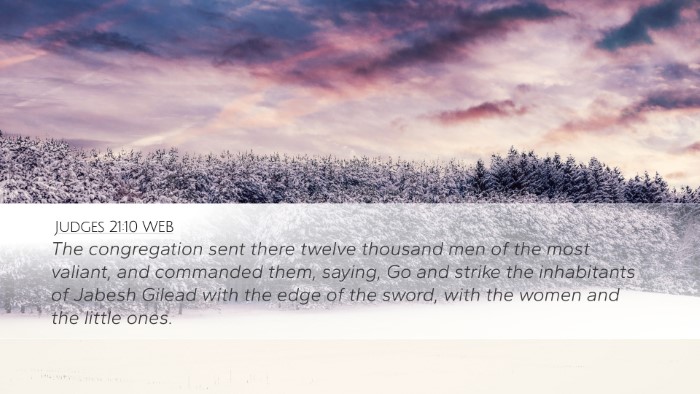Judges 21:10 WEB Bible Verse Image