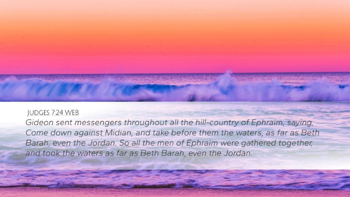 Judges 7:24 WEB Bible Verse Image