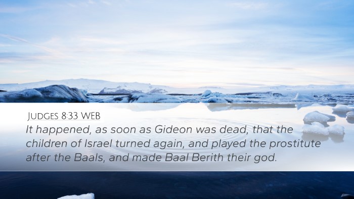 Judges 8:33 WEB Desktop Wallpaper - It happened, as soon as Gideon was dead, that the - Desktop Bible Verse Wallpaper