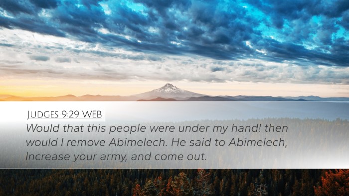 Judges 9:29 WEB Bible Verse Image
