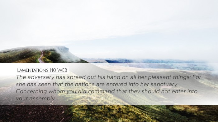 Lamentations 1:10 WEB Bible Verse Image