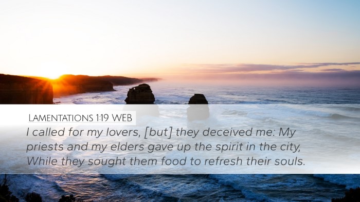 Lamentations 1:19 WEB Bible Verse Image
